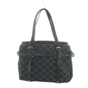 Loewe Repeat Anagram Canvas Leather Shoulder Tote Bag Brown